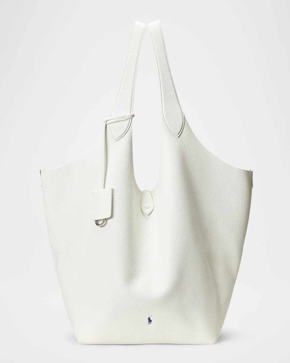 Polo Play Large Leather Tote Bag